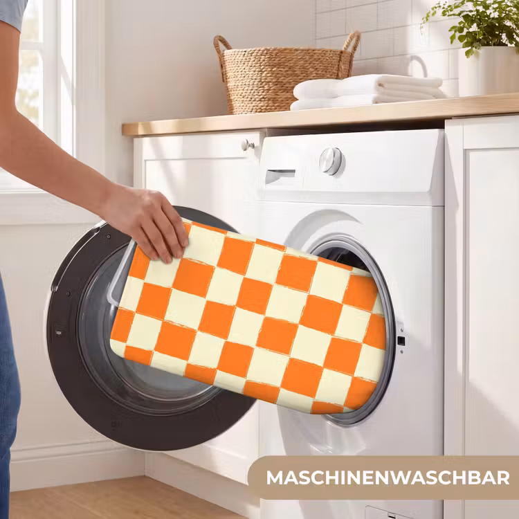 Schaak - Patroon - Oranje Badmat middel 997 -USP_WasbaarDE