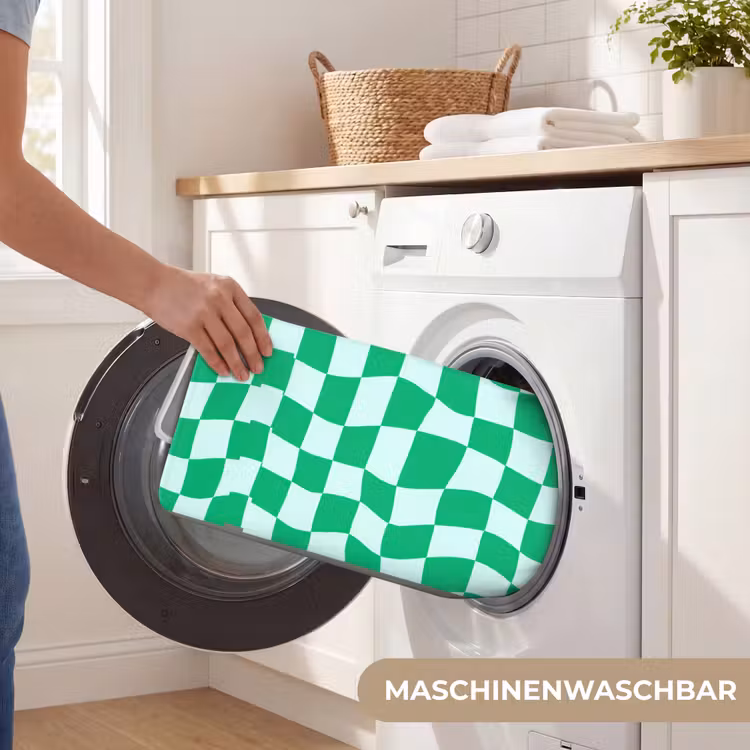 Schaakbord - Golvend - Groen Badmat middel 997 -USP_WasbaarDE