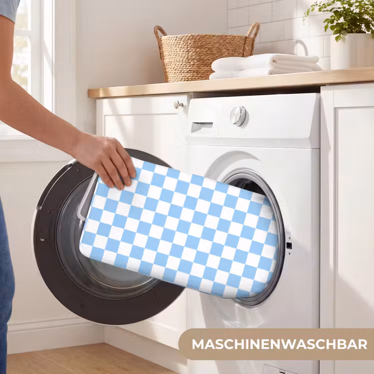 Schaakbord - Klassiek - Blauw Badmat middel 997 -USP_WasbaarDE