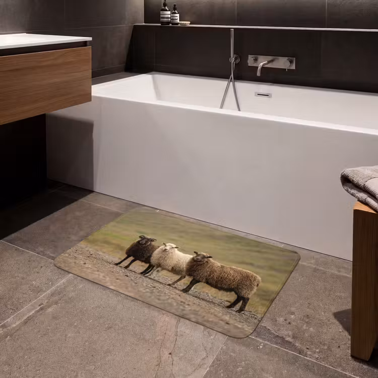 Schapen - Bruin - Wit - Grindpad Badmat middel -sfeer3