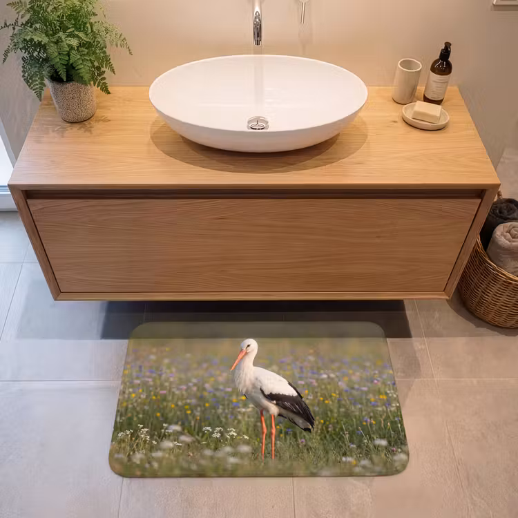 Ooienvaar - Bloemen - Weide - Kleurrijk Badmat middel -sfeer1