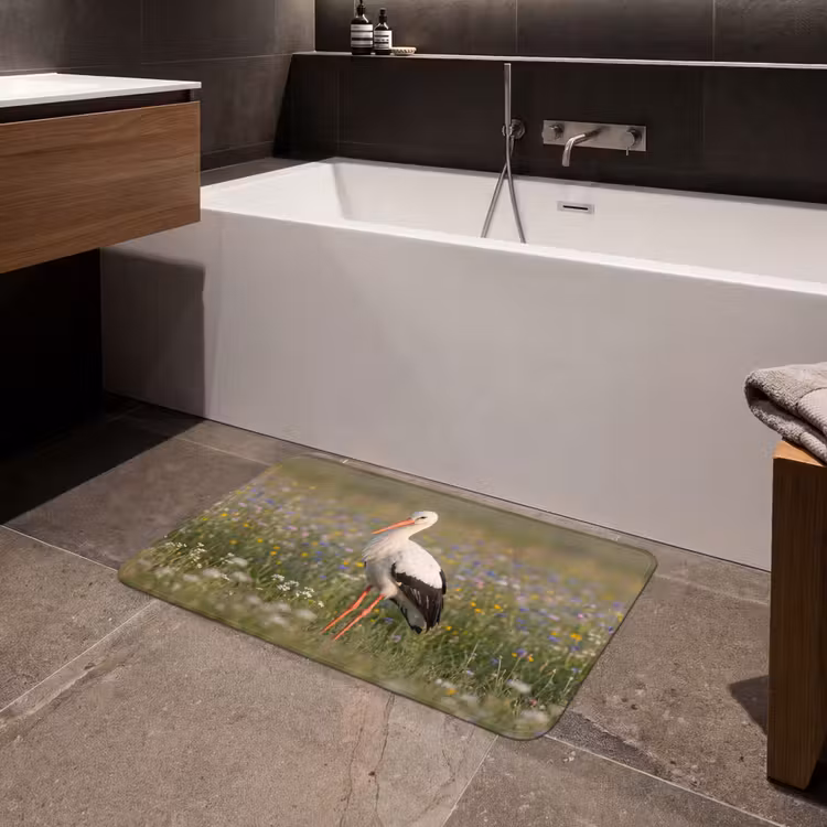 Ooienvaar - Bloemen - Weide - Kleurrijk Badmat middel -sfeer3