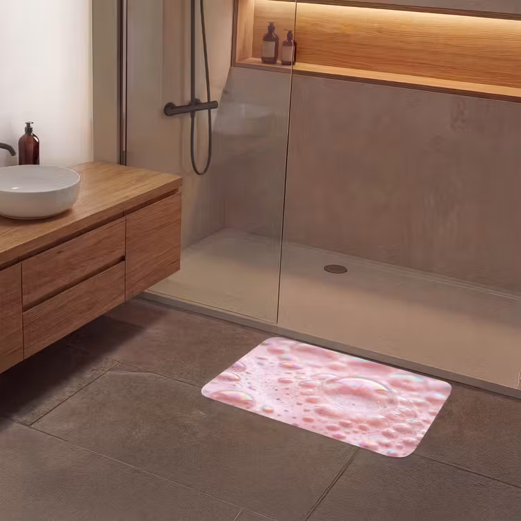 Schuim - Structuur - Roze Badmat middel -sfeer2
