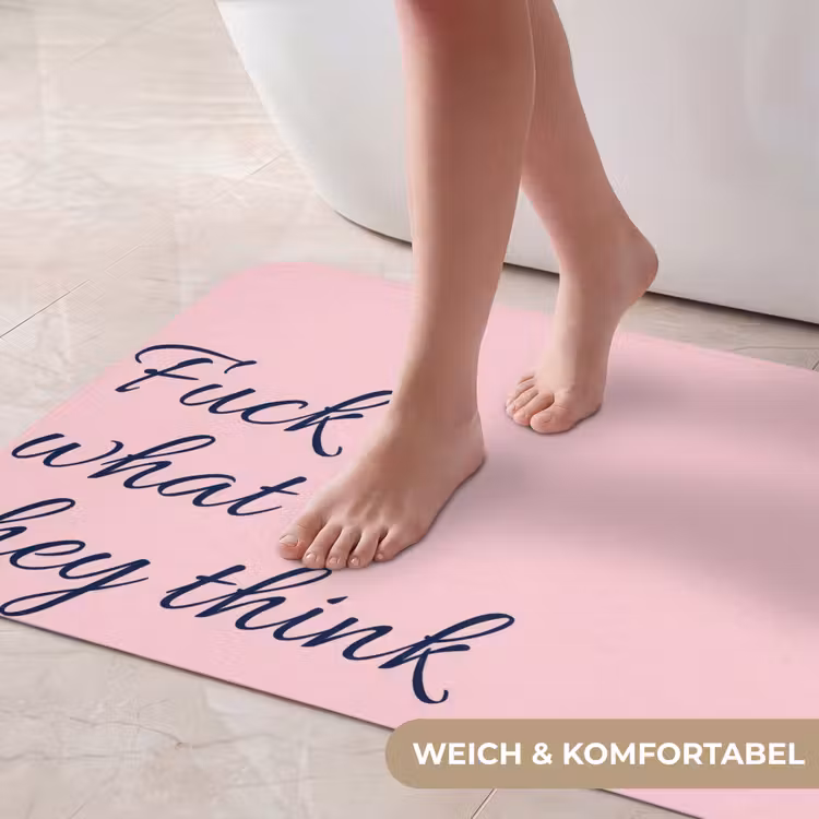 Fuck what they think - Roze - Minimalistisch Badmat middel -USP_ZachtDE