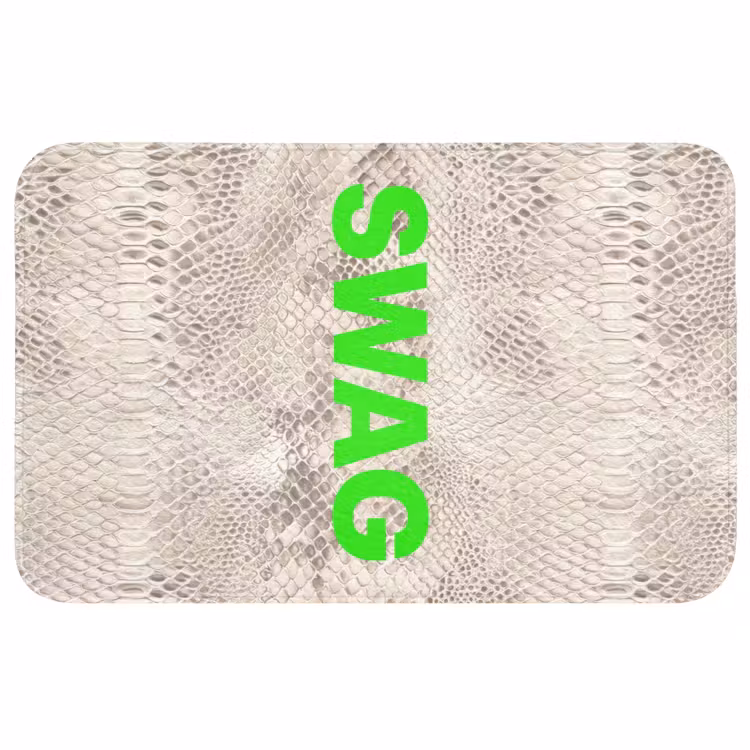 Slangenprint - SWAG - Neon - Groen Badmat middel -3d