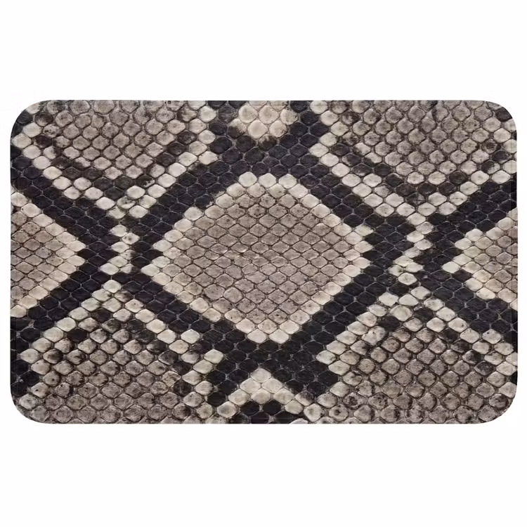 Slangenleer - Patroon - Beige Badmat middel -3d