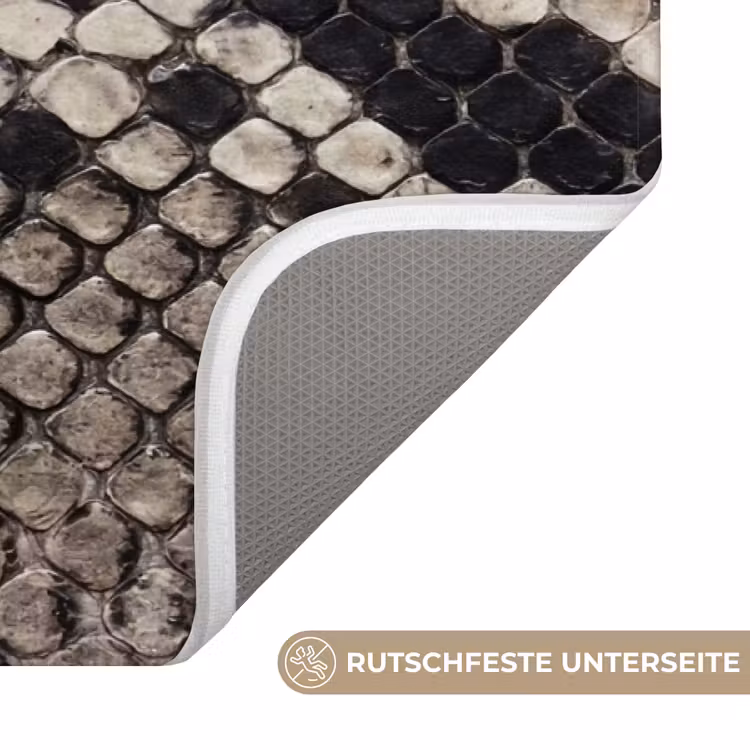 Slangenleer - Patroon - Beige Badmat middel -USP_AntislipDE