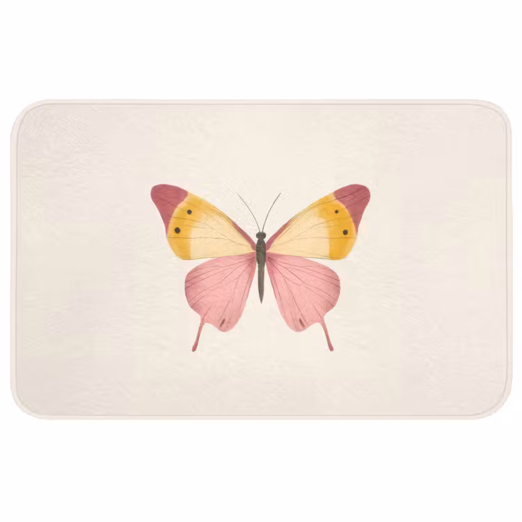 Vlinder - Illustratie - Roze Badmat middel -3d