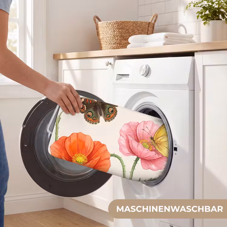 Vlinders - Klaprozen - Illustratie - Kleurrijk Badmat middel -USP_WasbaarDE