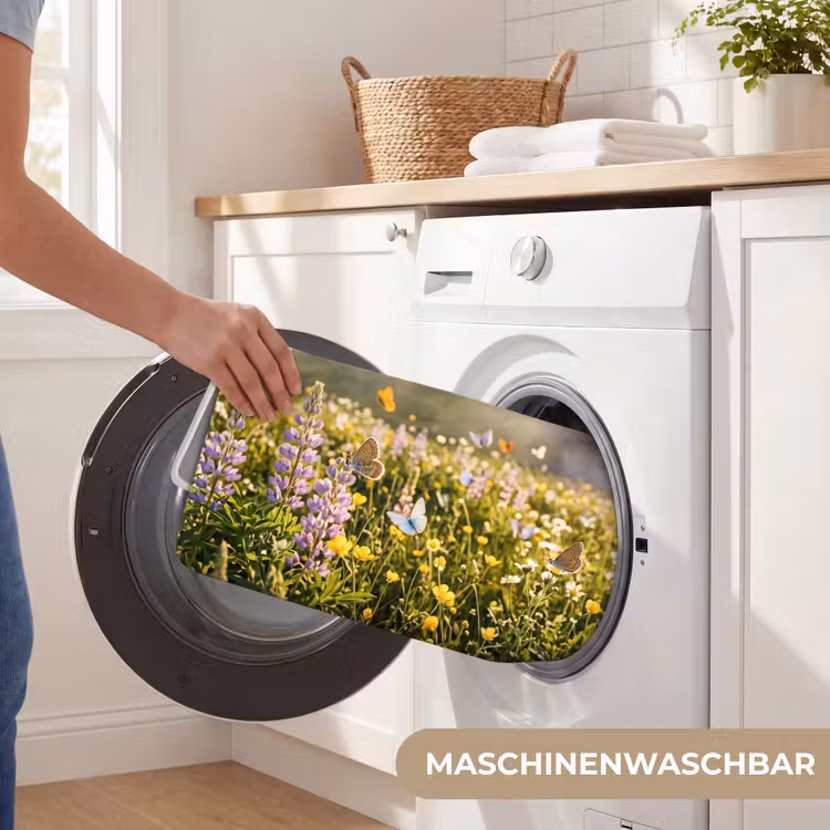 Vlinders - Waterval - Bloemenveld Badmat middel -USP_WasbaarDE