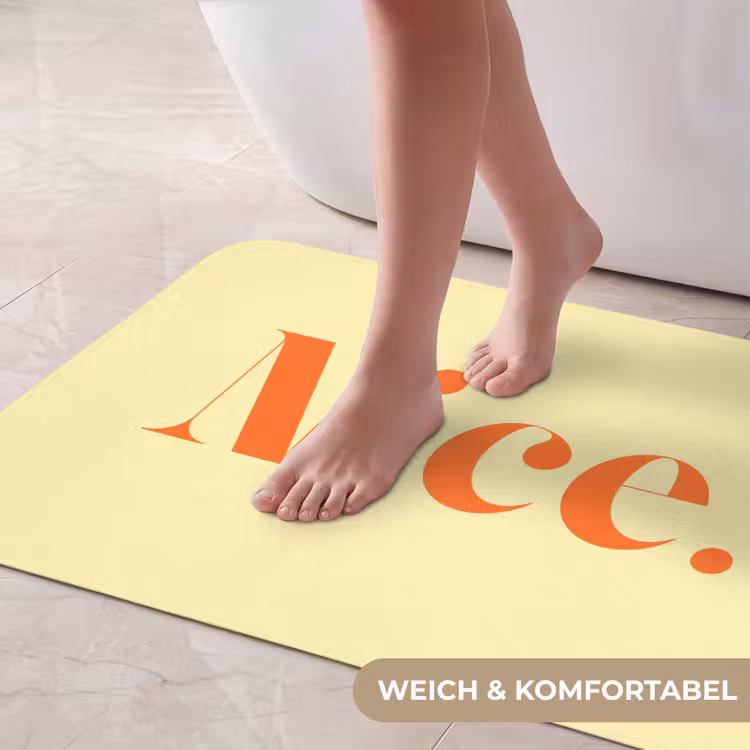 Nice - Oranje - Geel - Minimalistisch Badmat middel -USP_ZachtDE