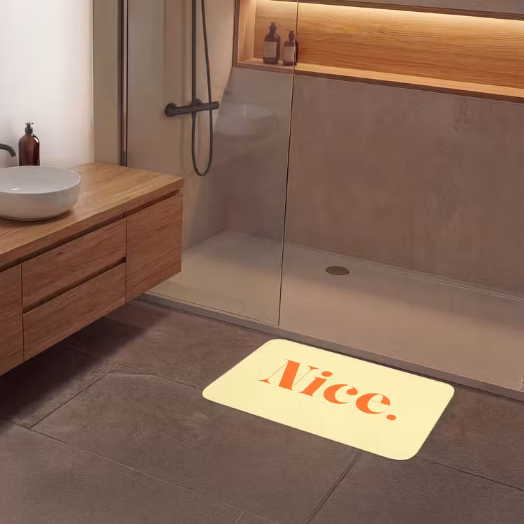 Nice - Oranje - Geel - Minimalistisch Badmat middel -sfeer2