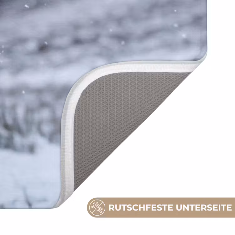 Schotse Hooglander - Sneeuw - Bergen - Winter Badmat middel -USP_AntislipDE