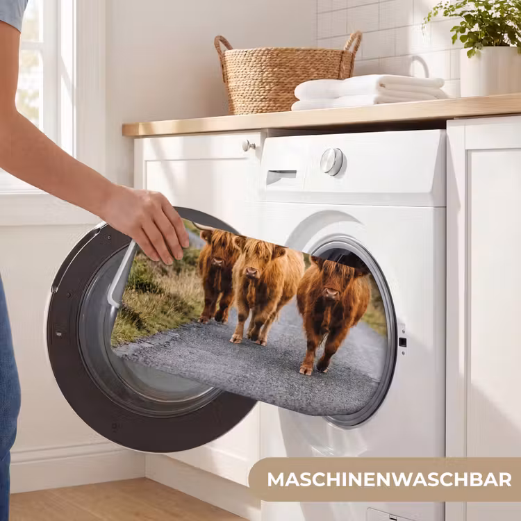 Schotse Hooglanders - Weg - Landschap - Kudde Badmat middel -USP_WasbaarDE