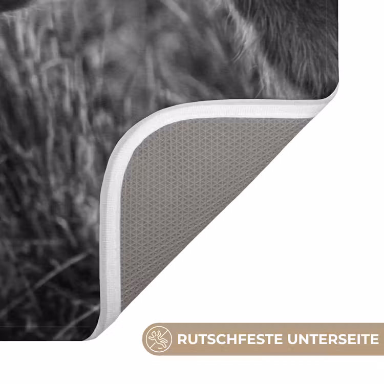 Schotse hooglander - Kalf - Zwart - Wit Badmat middel -USP_AntislipDE