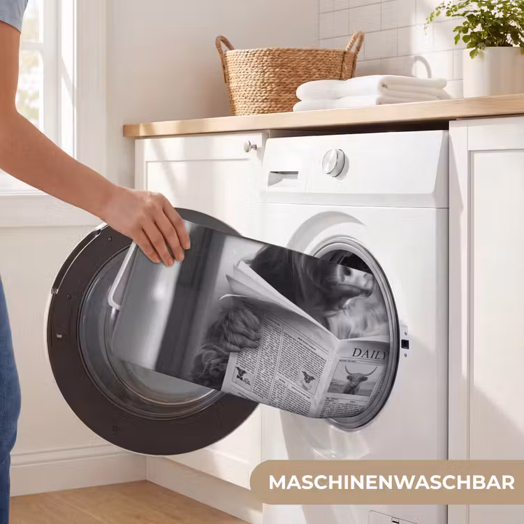 Schotse hooglander - Koe - Krant - WC - Zwart wit Badmat middel -USP_WasbaarDE