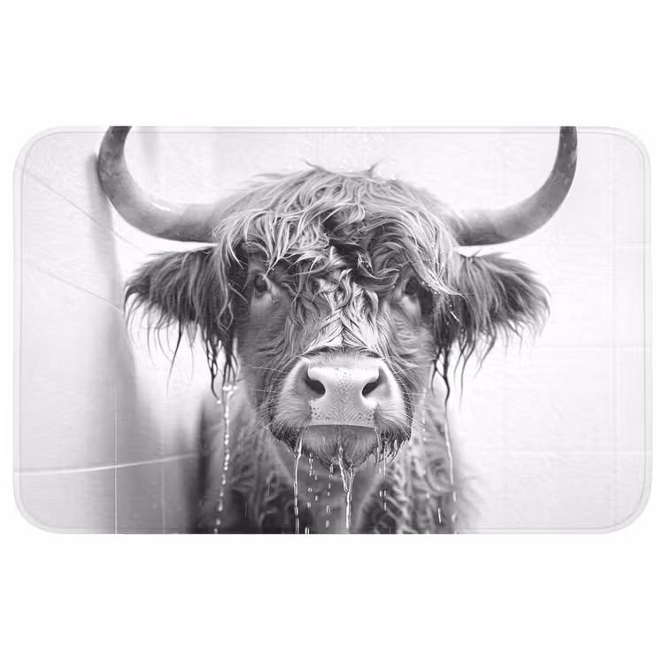 Schotse Hooglander - Dier - Douche - Humor Badmat middel -3d