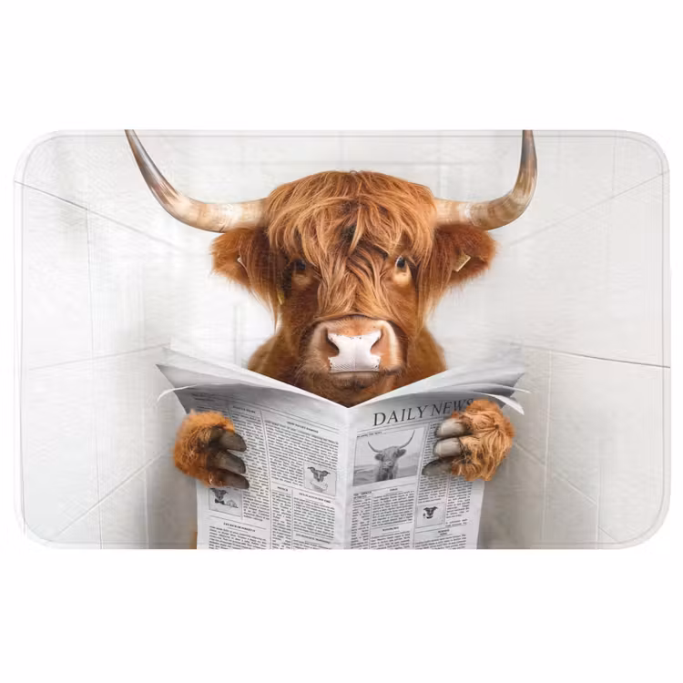 Schotse Hooglander - Dier - Krant - Toilet Badmat middel -3d