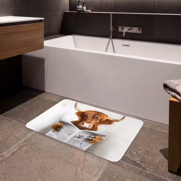 Schotse Hooglander - Dier - Krant - Toilet Badmat middel -sfeer3