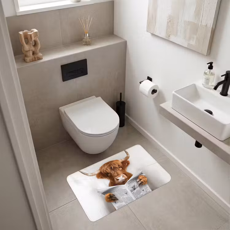 Schotse Hooglander - Dier - Krant - Toilet Badmat middel -sfeer4