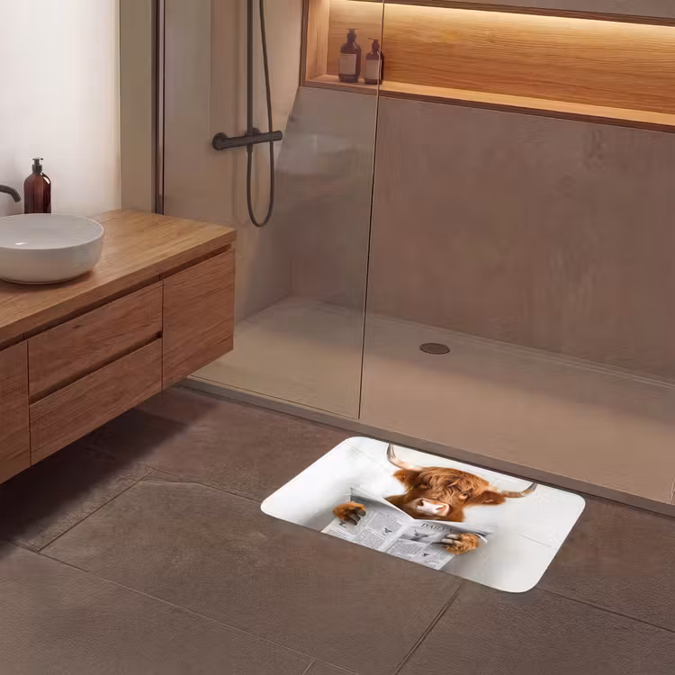Schotse Hooglander - Dier - Krant - Toilet Badmat middel -sfeer2