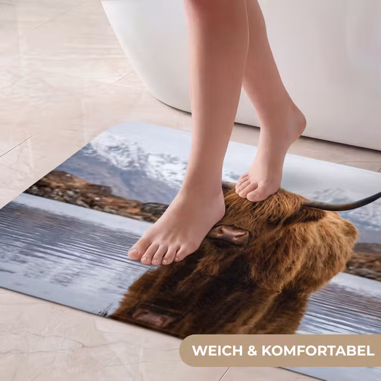 Schotse hooglander - Bruin - Water Badmat middel -USP_ZachtDE