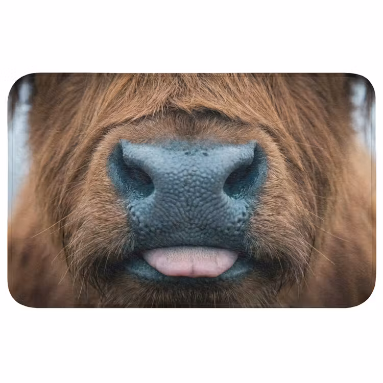 Schotse hooglander - Neus - Bruin Badmat middel -3d