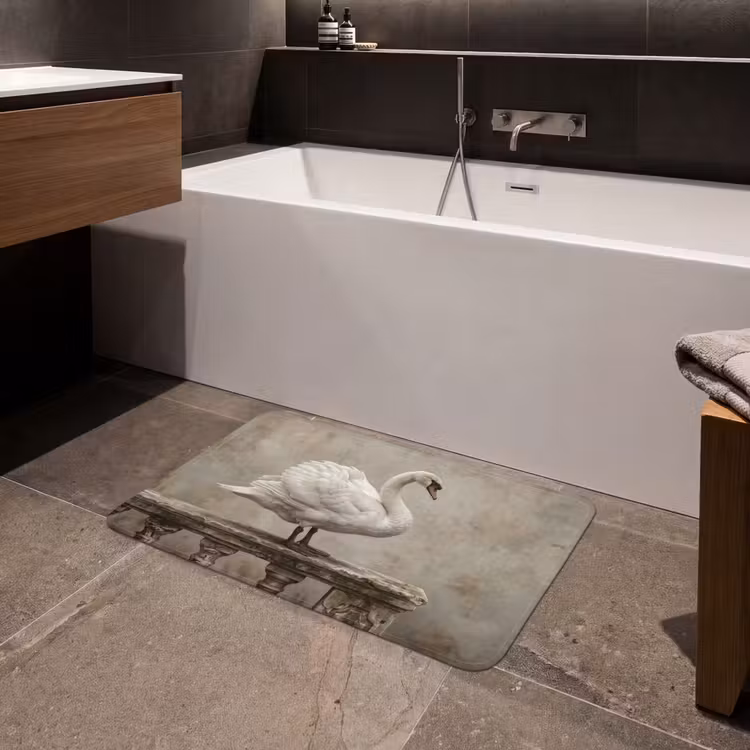 Zwaan - Elegant - Dieren - Wit Badmat middel -sfeer3