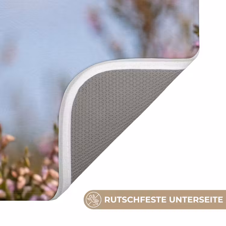 Roodborsttapuit - Heide - Paars - Natuur - Sfeervol Badmat middel -USP_AntislipDE