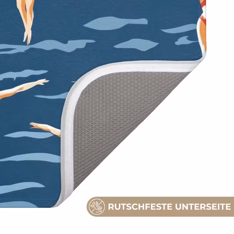 Zwemsters- Retro - Blauw Badmat middel 997 -USP_AntislipDE