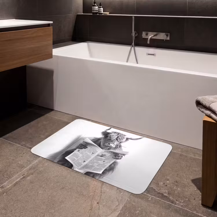 Schotse Hooglander - Dier - Krant - WC Badmat middel -sfeer3