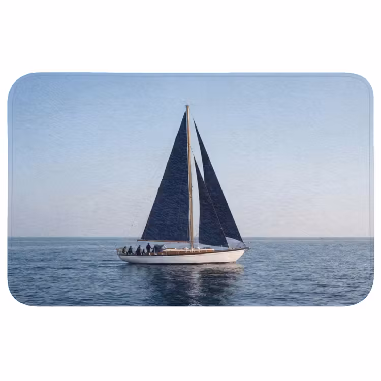 Zeilboot - Zee - Blauw Badmat middel -3d