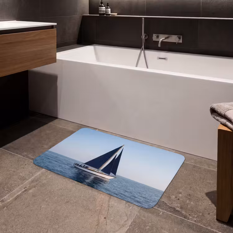Zeilboot - Zee - Blauw Badmat middel -sfeer3