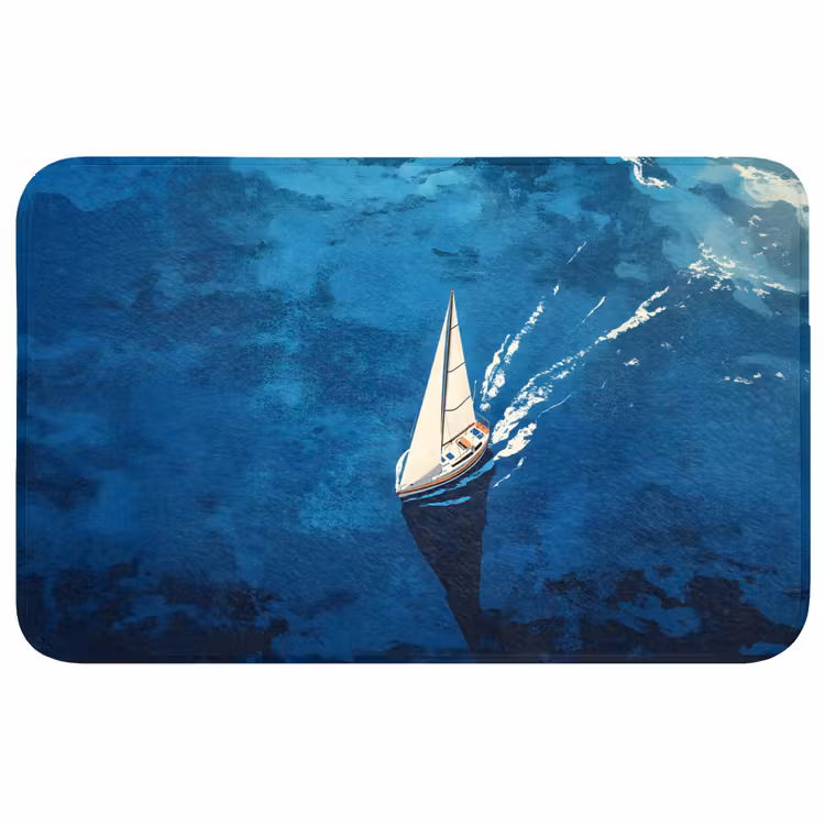 Zeilboot - Water - Abstract - Schaduw Badmat middel -3d