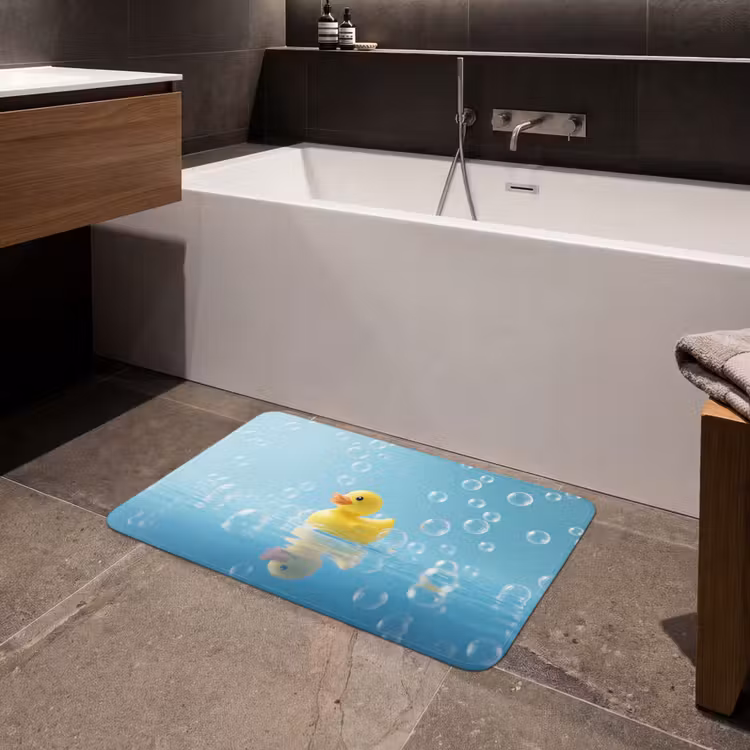 Bubbels - Badeend - Geel Badmat middel -sfeer3