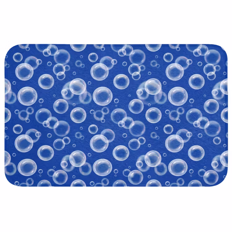 Bubbels - Patroon - Blauw Badmat middel -3d