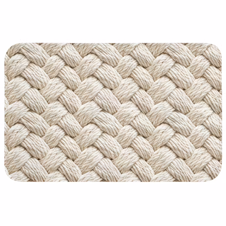 Touw - Gebreid - Beige Badmat middel 997 -3d