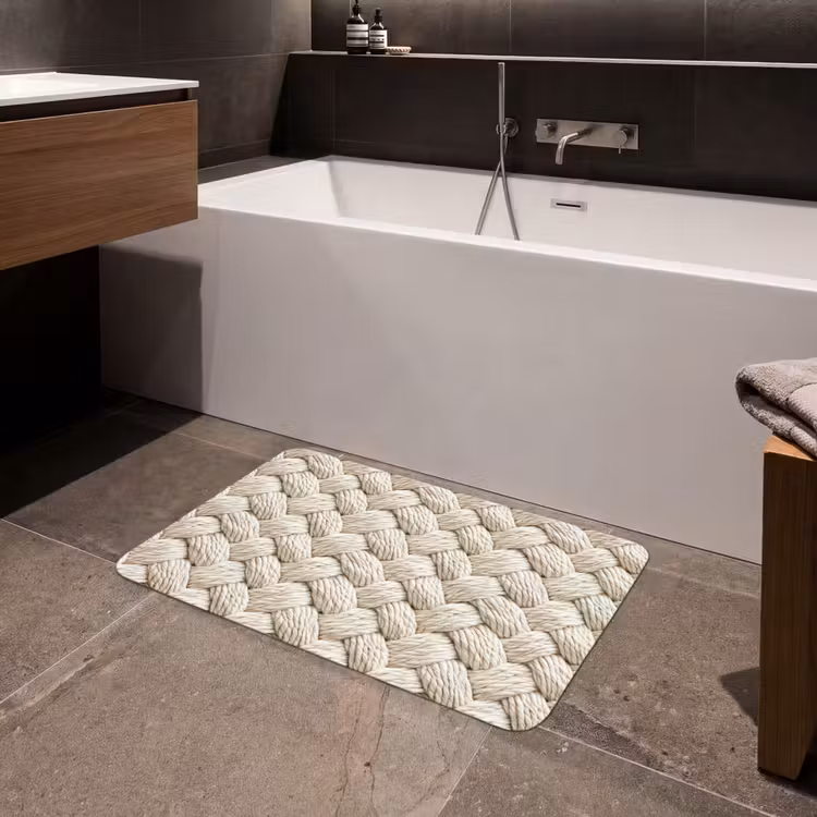 Touw - Gebreid - Beige Badmat middel 997 -sfeer3