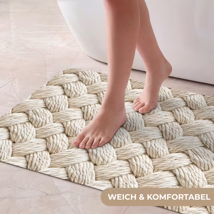 Touw - Gebreid - Beige Badmat middel 997 -USP_ZachtDE
