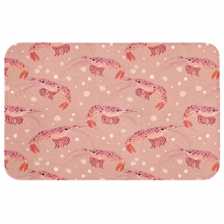 Garnalen - Stippen - Roze Badmat middel 997 -3d