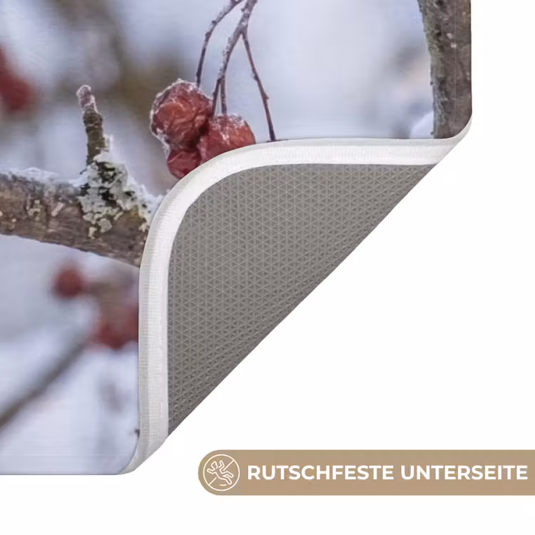 Pestvogel - Bessen - Winter - Natuur Badmat middel -USP_AntislipDE