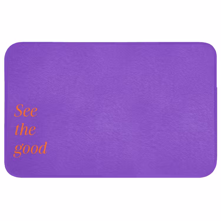 See the good - Oranje - Paars Badmat middel -3d
