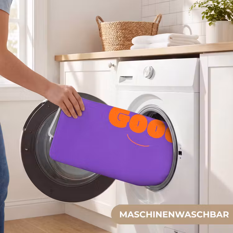 See the good - Oranje - Paars - Smiley Badmat middel -USP_WasbaarDE