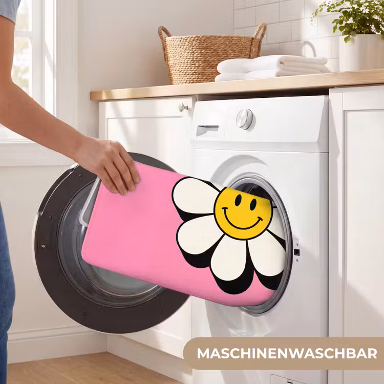 Smiley - Bloem - Roze Badmat middel -USP_WasbaarDE