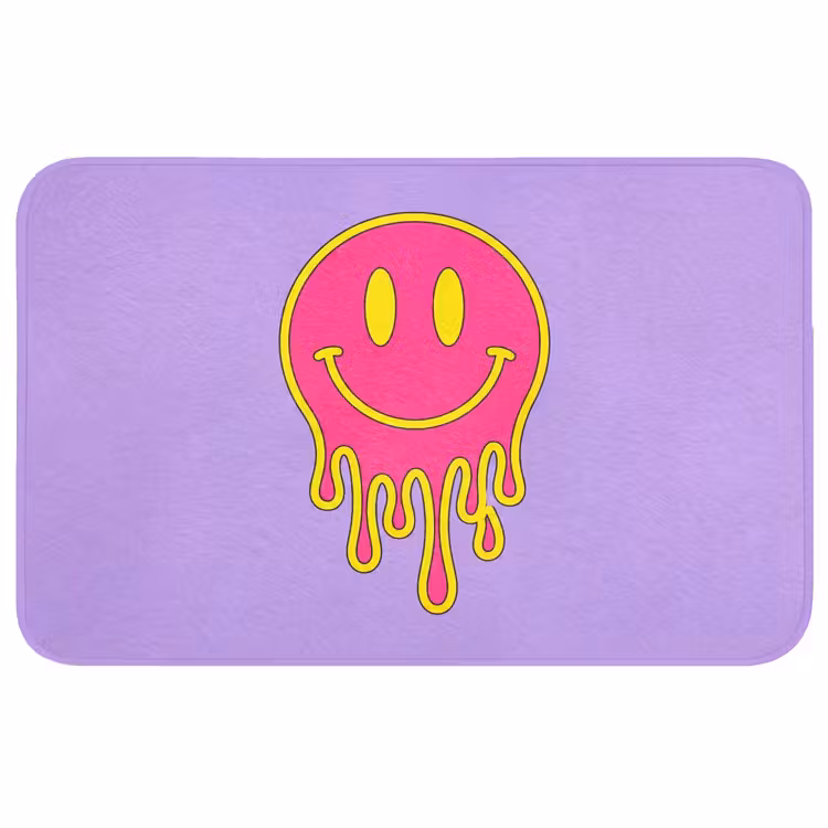Smiley - Drip - Neon Badmat middel -3d