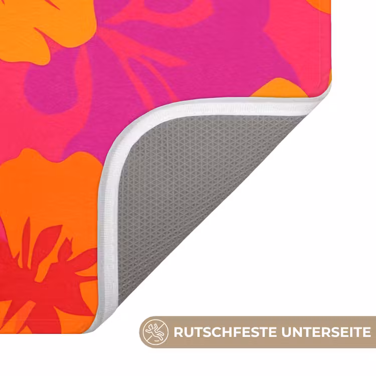 Zomers - Hibiscus - Kleurrijk Badmat middel 997 -USP_AntislipDE