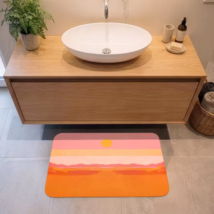 Zon - Abstract - Landschap - Oranje Badmat middel -sfeer1