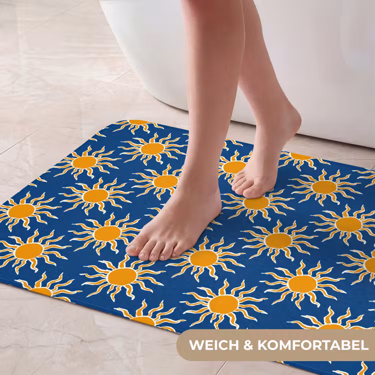 Zon - Patroon - Blauw Badmat middel 997 -USP_ZachtDE