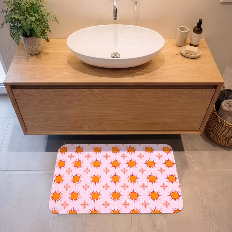 Zon - Patroon - Roze Badmat middel 997 -sfeer1