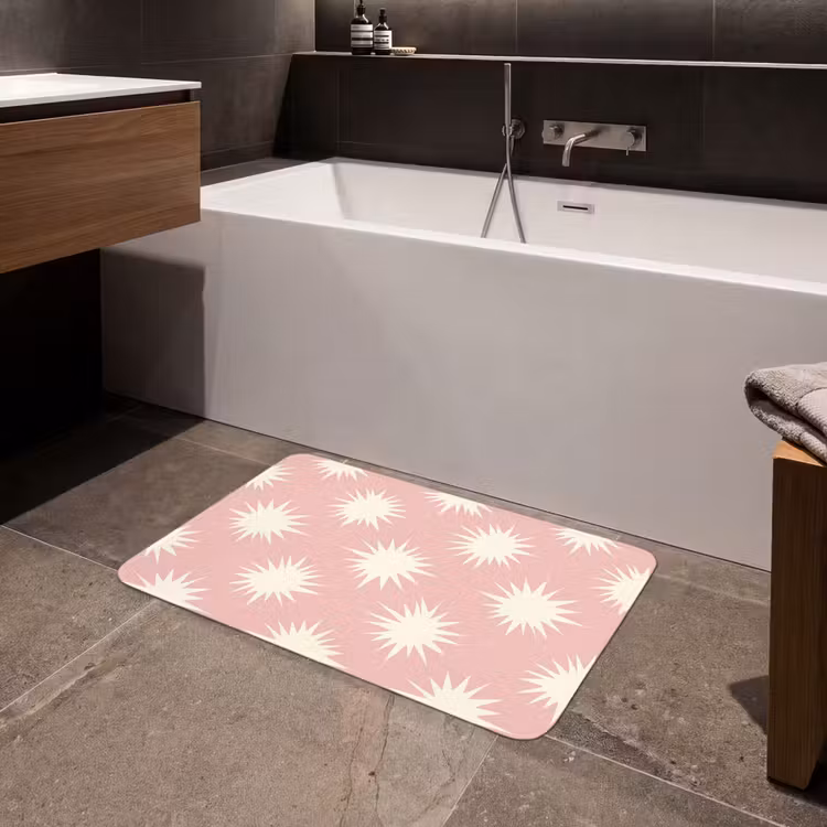 Zonnen - Patroon - Roze Badmat middel 997 -sfeer3
